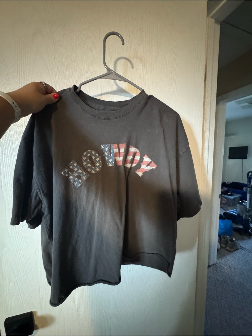 Black 'Howdy' Short Sleeve Graphic Tee